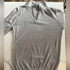 Reiss Men's Heather Gray Half-Zip Sweater